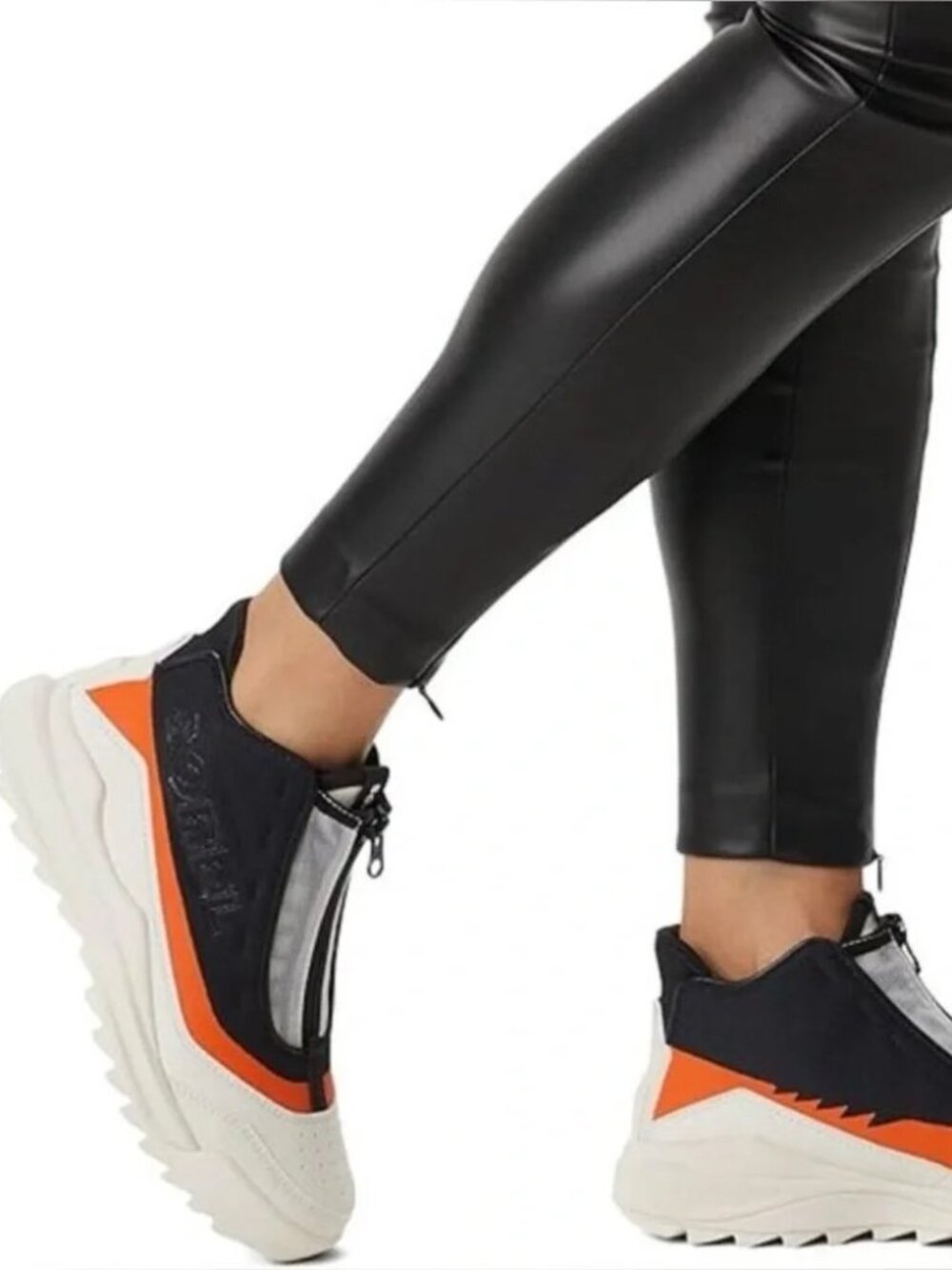 SOREL ONA 718 Zip Up Lace Up Sneaker Booties Jet Black Color Block Women’s US11 - Picture 15 of 15